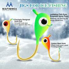 MAFIMOEA 20 piezas Conjunto de señuelos de pesca de hielo que brillan en la oscuridad, caja de almacenamiento exquisita y conveniente, mejor accesorio para la pesca de invierno, adecuado para percas y black bass del norte