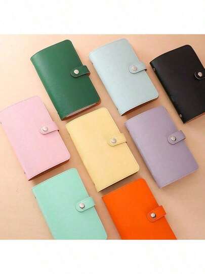 1 pezzo Raccoglitore ad anelli per sfida di risparmio in busta, raccoglitore per risparmio di denaro, scatola di archiviazione portatile multifunzionale. Libro di deposito di contanti, sfida di risparmio, in pelle PU di alta qualità, contiene foto, francobolli, contanti, carte bancarie, grande capacità per una facile conservazione