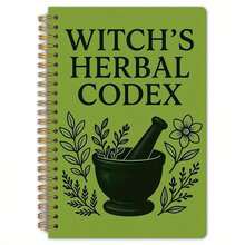 1 Witch's Herbal Notebook - Old Style Spiral Bound Botanical Journal With Witch's Pot, Herbalist's Recipe, Botanical Illustrations - Perfect For Witches, Natural Remedies, Home Remedies - 5,5x8,3 Inches - Perfect For Beginners And Experts, Witch Craft, Witch Supplies, Occult Design, Durable Binding, Witch Practitioner, High-Quality Paper, Expert Herbalist, Perfect For Halloween
