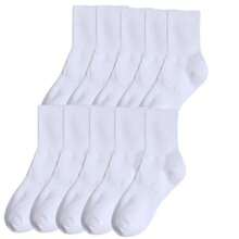 10双装男士纯白透气中筒袜，夏季运动袜 - 白色 - 查看 7