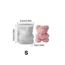 情人节玫瑰熊香氛蜡烛硅胶模具 DIY创意心形玫瑰熊香氛石膏树脂玫瑰熊家居装饰模具，节日礼物工艺品