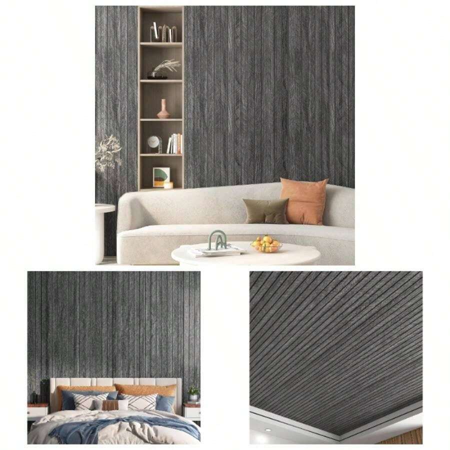 12X118 Wood Slat Wall Panel Peel And Stick 3D Textured Wall Panels ...