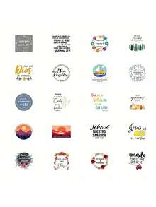 100pcs/Pack Spanish Bible Verses & Inspirational Quotes Vintage Romantic Aesthetic Stickers, Cute & Fun Graffiti Vinyl Stickers For Party Decoration, Gifts, Luggage, Skateboard, Cups, Helmets, Stationery