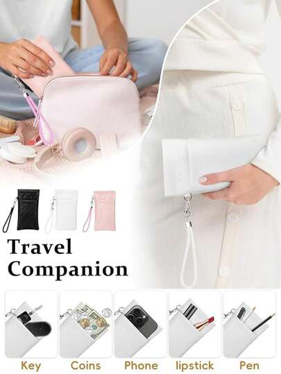 PU Leather Waterproof Sunglasses Case Set, Multifunctional Eyeglasses Box With Shoulder Strap, Suitable For Women And Men