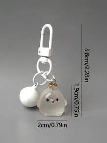 1pc Glow-In-The-Dark Keychain - Cute Chick With, Durable Resin, Cute Birthday Or Valentine's Gift For, Women, Backpack, Purse, Car Keys Charm - Durable Everyday & Party Accessory, Cute Keychain Accessories, Bag Decoration, Playful Design,