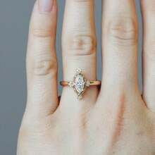 1PC Dazzling Women's Fashion Wedding Band Engagement Party Zirconia Ring Birthday Anniversary Christmas Gifts For Women Girlfriend Fine Jewelry Size 5-11# - Gold - View 5