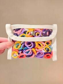 300pcs/Set Colorful Small Hair Ties, Cute Candy-Colored Scrunchies, Various Vibrant Candy Colors, Easily Matched With Different Hairstyles And Outfits, Suitable For Girls And Women, Great For Daily Hairstyles Or As Cute Little Gifts, Wide Appeal ,Ponytail Holders ,Hair Elastics ,Hair Rubber Bands ,Hair Rope