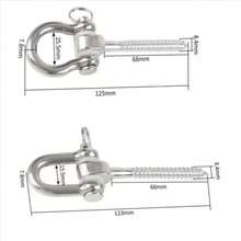 2pcs/Set Of Permanent Rust Proof 304 Stainless Steel Screw Bracket Heavy-Duty 180 ° Swing Hook, Park Yoga Hammock Rope Tire Mesh Chair Sandbag Punching Bag Porch Swing Set