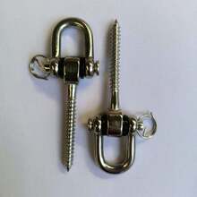 2pcs/Set Of Permanent Rust Proof 304 Stainless Steel Screw Bracket Heavy-Duty 180 ° Swing Hook, Park Yoga Hammock Rope Tire Mesh Chair Sandbag Punching Bag Porch Swing Set