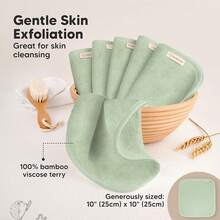 Paquete de 6 toallitas orgánicas para bebés - Toallitas suaves de viscosa de bambú, toallitas para bebés, toallitas para recién nacidos, niños, toallas de baño para bebés, toalla facial, toallitas para lavar la cara (rosa rubor) - Pistacho - Ver 10