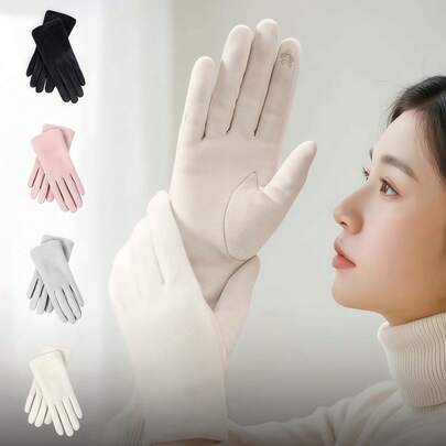 Guantes de invierno para mujer, guantes gruesos para ciclismo al aire libre, guantes resistentes al desgaste y con pantalla táctil, diseño