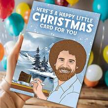 1pc Charming "Art - Inspired Christmas" Card, Lighthearted Creative Festive Humor, Paper Made, Suitable For Sending Christmas Wishes To Art - Loving Pals, Delightful Art - Themed Holiday Note, Comes With Envelope - Multicolor - View 12