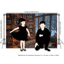 Horizontal Photographic Background For Photo Shoots Sublimated Fabric 3D Fireplace Garland Realistic Christmas Scene 2.20x1.50cm - FF-3258 - 查看 4