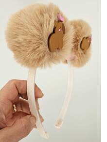 Tiara Capivara Arco infantil personagem animal capivara em pompom