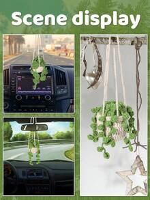 初学者钩针套件，悬挂盆栽植物钩针入门套件，带分步视频教程，初学者完整钩针套件装饰，附带基本配件（配件颜色随机）