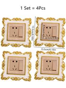 1/2pcs Creative Living Room Bedroom Lamp Socket Wall Outlet Protective Decorative Switch Sticker Wall Decal, Couple Gift, Birthday, Graduation - White - View 19