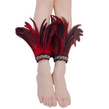 人造羽毛脚环 万圣节服装角色扮演羽毛脚环 2 件装