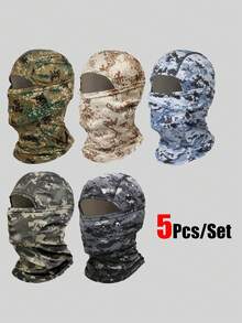 Musion 6 片装迷彩印花摩托车巴拉克拉法帽全脸面罩 MC 迷彩自行车装备透气滑雪面罩 适用于滑雪和骑行