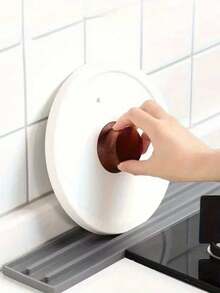 Silicone Narrow Seam Pot Lid Rack, Kitchen Storage Mat, Multi-Functional Countertop Non-Slip Drain Mat For Home Use, Hanging Storage, Stove Pot Spatula Storage Rack, Suitable For Cutting Boards, Spatulas, Pot Lids, Kitchen Supplies