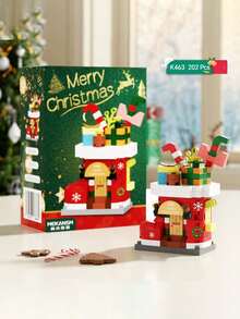 1292 Stücke Weihnachts Mikropartikel Bauklötze Set, Haus Bauklötze Konstruktionsspielzeug, inklusive Weihnachtsmann, Rentier, Schneemann, Weihnachtshaus, Weihnachtsstrumpf Bauklötze, DIY Bauklötze Spielzeug, Feiertags Dekorationen, Weihnachtsparty Dekorationen, geeignet als Weihnachtsgeschenke.