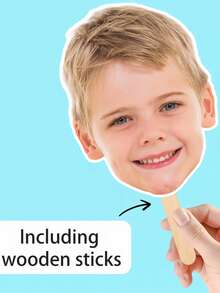 1/3/5/10/20个照片面具，生日派对装饰，个性化扇形人像镂空头箍，趣味面具，带绳面具，镂空眼绳面具，定制大头棒面具派对装饰，上传照片，适合生日、婚礼、朋友、亲戚，最佳礼物，派对、圣诞装饰，圣诞装饰品，派对热门 - 彩色 - 查看 6