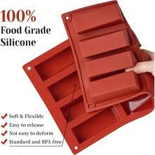 2pcs Non Stick Silicone Chocolate Mold Granola Bar Mold Candy Bar Mold For Baking Chocolate Energy Bars Protein Nutrition Cereal Bars Cheesecake