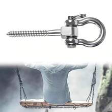 2pcs/Set Of Permanent Rust Proof 304 Stainless Steel Screw Bracket Heavy-Duty 180 ° Swing Hook, Park Yoga Hammock Rope Tire Mesh Chair Sandbag Punching Bag Porch Swing Set