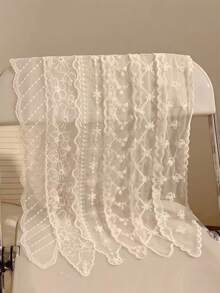 1件装印花纯色蝴蝶结优雅波西米亚复古蕾丝边多功能雪纺围巾/头带/发圈/发绳，浪漫甜美女孩拍照道具配饰，涤纶头巾发带吸汗带秋冬发带发饰女士度假装扮女士头巾柔软头巾