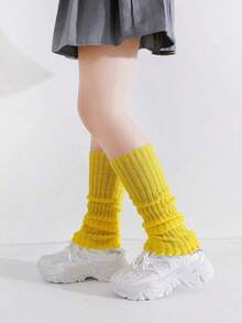 1/5/10 Pairs Girls All-Match Leg Warmer Socks For 4-12 Years, Christmas Girls Socks,New Year Socks,Fashionable And Comfortable, Suitable For Jk Styles, For Autumn/Winter Daily Wear, Candy Colors, Black&White, For A Gift