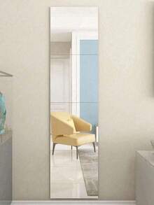 4pcs Square Acrylic Mirror Tiles, 20cm & 30cm, Suitable For Wall, Living Room, Bedroom DIY Decor, Removable Self-Adhesive Mirror Stickers, Craft Mirrors Room Decor Bedroom Decor Kitchen Decor Wall Sticker Wall Decor