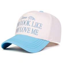 1Piece Men Letter Embroidered Patchwork Baseball Cap Outdoor Adjustable Sunscreen Leisure Hat Spring Autumn Travel Tourism Beach Vacation - 彩色 - 查看 5