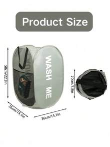 Mesh Laundry Hamper Laundry Hamper Collapsible Laundry Basket With Carry Handles, Large Side Pocket For Kids Room, Student Dorm, RV, Cruise, Grey Closet Organizer Bedroom School Dorm Essentials Clothes Organizer College Storage Organization Storage Bag Organizer StorageRoom Decor, Decor, Fall Decor,Valentine's Day Valentine's Day Decorations - Multicolor - View 7