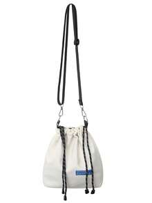 TIANDINGYU Women's Crossbody Bag, Fabric Drawstring Bucket Bag, Casual Street Style Shoulder Bag, Shopping Tote Bag, Large Capacity Japanese Style Bucket Bag, Minimalist Fashion Canvas Bag, Work Commuter Bag