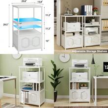 MX  Natwind 4 Tier Printer Stand With File Cabinet Vertical Filling Cabinet With Adjustable Open Shelves Decorative Wood Printer Shelf With Storage For Home Office White - trắng - Xem 1