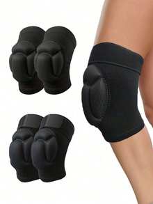 1 pieza/2 piezas Rodilleras protectoras de caparazón de tortuga gruesas para hombres y mujeres en tallas S/M/L/XL, rodilleras negras de espuma con patrón de caparazón de tortuga, gruesas, de 3 cm de grosor y con esponja EVA de alta resiliencia, suaves y transpirables, adecuadas para baile, voleibol, baloncesto, fútbol, tenis, carrera, etc.