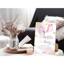 DBaby Shower Games Bottle Chug Sign8x11 Inches Pink Butterfly Wooden Sign Baby Gift For Baby Shower Gender Reveal Party Gender Neutral Baby Bottle Shower Party Games Favors Plies1210 - 彩色 - 查看 3