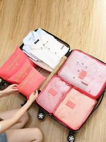 6/7/8/9pcs Travel Packing Cubes, Luggage Organizer Bags, Laundry Bag, Shoe Bag, Multi-Function Compression Packing Cubes, Lightweight Travel Luggage Organizer, Washable Nylon Material, Suitable For Students, Teachers, Travelers