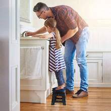 Folding Step Stool 9 Inch, Sturdy Foldable Stool With Carry Handle, Collapsible Step With Non - Slip Surface And Adults, Portable Compact Design Kitchen, Bathroom, Camping - Black - Black - View 8