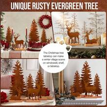 5pcs Christmas Decorations Mini Christmas Trees And Reindeer,Christmas Tabletop Decor,Rusty Vintage Style,Suitable For Room Decor,Home Decor,Bedroom Decor,Christmas Decoration,Christmas Gifts,Birthday Gifts,Wedding,Enhance Festive Atmosphere Winter Christmas Decorations Home Christmas Gifts Christmas Decor - Iron Deer - View 7