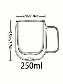 2 件简约奢华双层隔热玻璃咖啡杯，透明带便携式手柄，适用于卡布奇诺、拿铁、茶、冷热饮品，非常适合复活节、圣诞节、生日派对 - 彩色 - 查看 13
