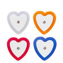 US/EU Plug LED Night Light With Dusk To Dawn Sensor, Heart Shaped Sensor Night Light, Suitable For Bedroom, Kitchen, Stairs, Hallway And Garden