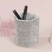 1 Pc Bling Cup Holder Organizer – Pen Pencil Office Desk Table Decorative Supplies Rhinestone Crystal Glitter Home Bedroom Vanity Makeup Brush Storage Tumbler Bins Container Accessories Glitter Rhinestones Cosmetics Storage Makeup Brushes Cup Pen Holder For Bathroom Countertops (White) Bag, Makeup Bag, Toiletry Bag, Desk Organiser, Cosmetic Bag, Makeup Pouch, Make Up Organizer, Vanity Accessories, Make Up Pouch, Make Up Bags, Jewellery Box, Pouch, Makeup Brush Holder, Brush Holder, Perfume Organiser, Pouch Bag