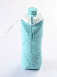 1 Stück 600ml/20,49oz Sport-/Outdoor Wasserflasche, Silikon zusammenklappbarer, erweiterbarer Trinkbecher, Outdoor Reise Sport Mehrzweck Faltbecher mit großem Fassungsvermögen, hochwertige tragbare Wasserflasche für Sport & Wandern, zufällige Farbe