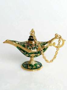Vintage Magic Lamp Costume Accessories, Classic Arabian Prop Flower Pot Decor (Multiple Colors), Luxury Gold Pattern, Suitable For Home, Living Room, Home Decor, Theme Party Decor, Scene Decor, Holiday Decor, Ideal Gift For Birthday