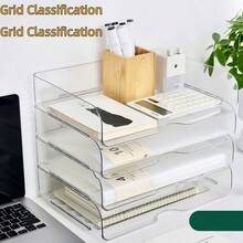 1pc Stackable Desktop File Storage Box, A4 Paper Office Drawer Organizer, Student Stationery & Miscellaneous Holder