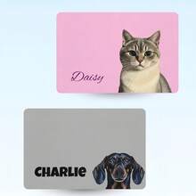 1pc Custom Dog Food Mat, Personalized Dog Mats With Pet Photo And Name, Custom Pet Placemat, Food And Water Mat, High-Quality, Durable Material, Ideal For Dog Lovers, Perfect For Any Special Occasion To Celebrate Your Furry Friend,Fashionable, Colorful, Cute, Simple, Kawaii, Unique Personalized Customized Gifts,Ideal For Christmas,Valentine's Day, Mother's Day, Father's Day, Anniversaries,New Year,Thanksgiving Day - Multicolor - View 5