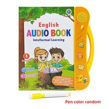 1 Set Interactive English Talking Pen Reading Book, Includes: 1 Recordable Reading Book, 1 Erasable Marker Pen (Random Color), Covers Content Like Alphabet, Numbers, Fruits, Animals, Vehicles, Relationships, Instruments, Nursery Rhymes, Stories; Requires 3 AA Batteries (Not Included) - Yellow - View 10