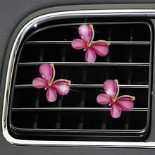 3pcs Purple Butterfly Shaped Car Vent Clips Air Conditioner Decoration - Mauve Purple - View 16