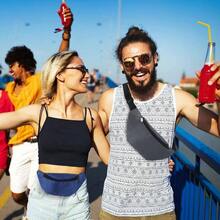 Rionera de nen de los aos 80 bolsas de cintura ajustables de nen de tela Oxford para entrenamiento, viajes, correr, cintura con cierre para fiestas de rave al aire ltima intervensin, mujeres, hombres, 14 colores, Colores brillantes, Large - Colores brillantes - Ver 6