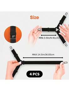 4pcs Triangle Household Bed Sheet Fixers, Adjustable Elastic Sofa BedSheet Fixing Clips, Tablecloth Fixing Belt, Anti-Running Anti-Slip SheetBuckles